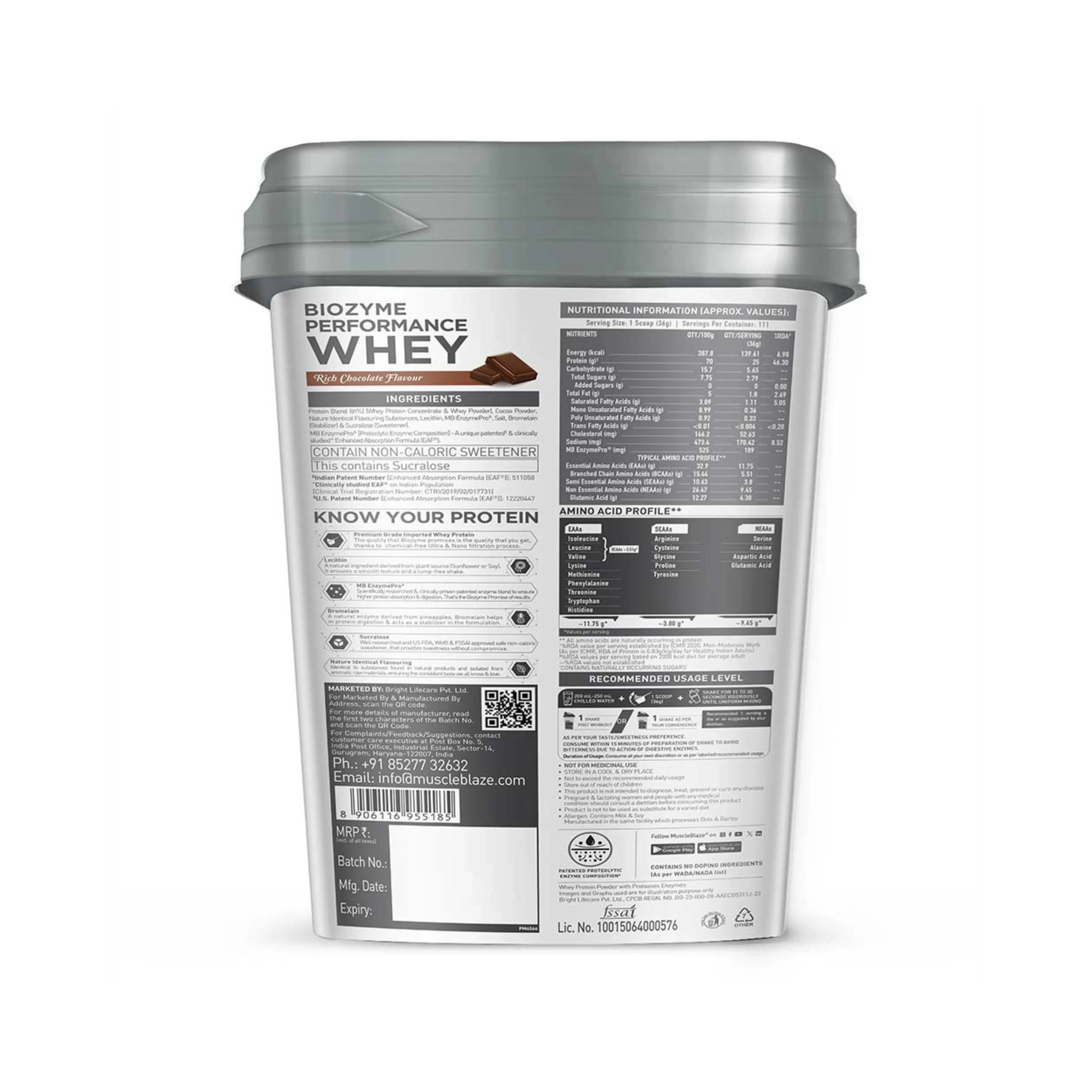MuscleBlaze Biozyme Performance Whey Protein