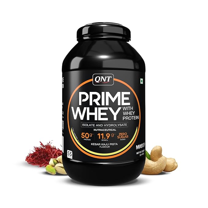 QNT Prime Whey 100% Whey Protein (Isolate & Hydrolysate)  (2.16kg / 4.4 lbs, 60 Servings)
