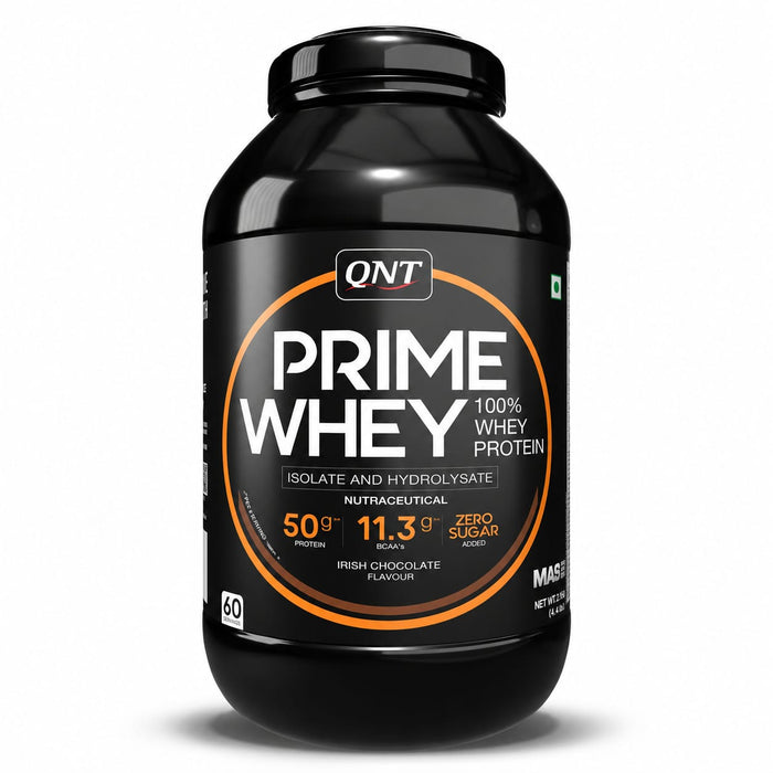 QNT Prime Whey 100% Whey Protein (Isolate & Hydrolysate)  (2.16kg / 4.4 lbs, 60 Servings)