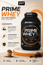 QNT Prime Whey 100% Whey Protein (Isolate & Hydrolysate)  (2.16kg / 4.4 lbs, 60 Servings)
