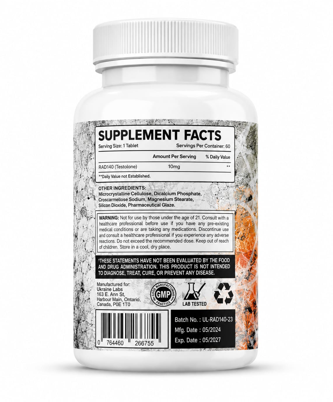 Ukraine Labs Hardcore RAD 140 (Testolone TSNC) 15mg – 60 Tablets