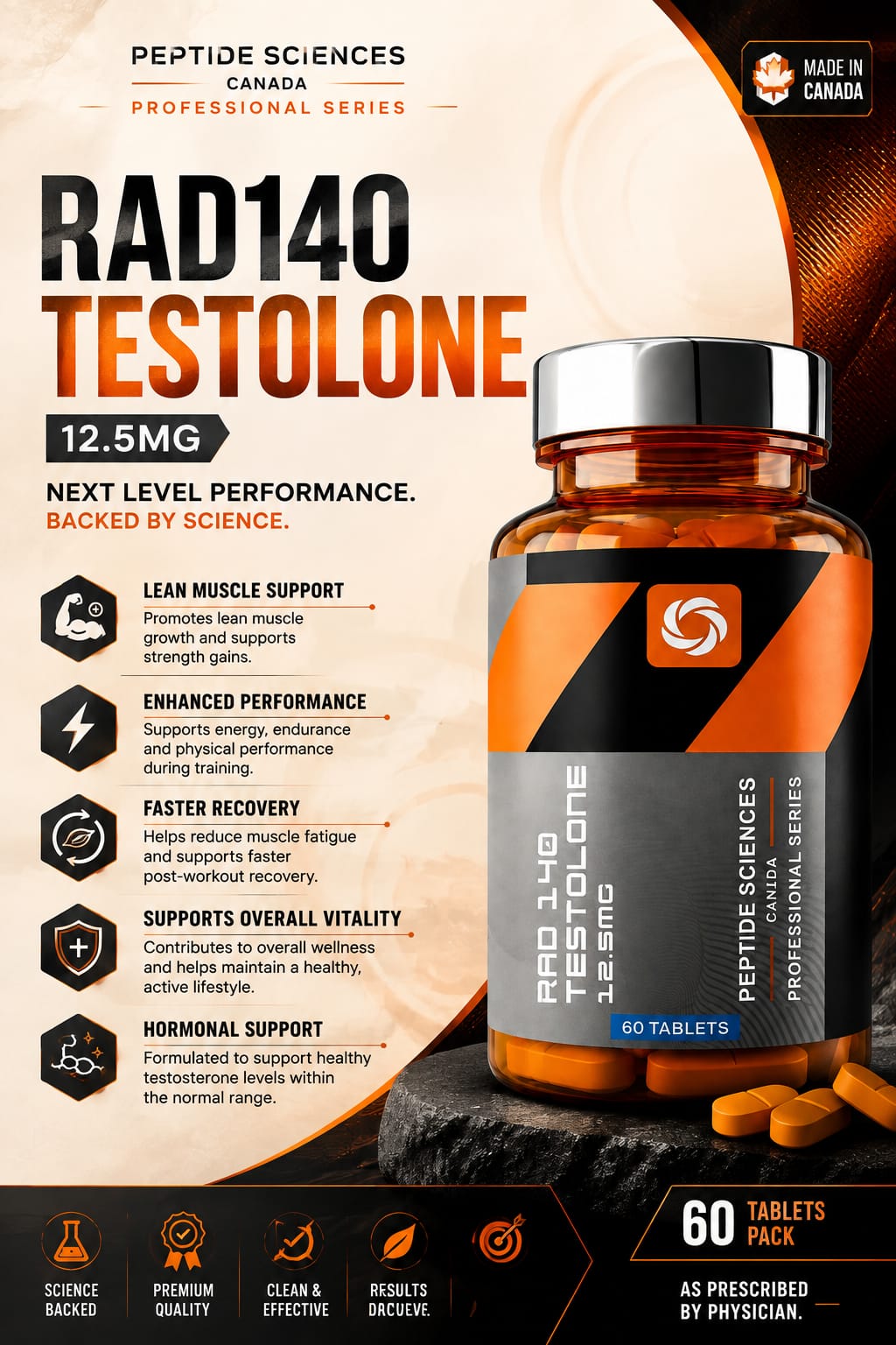 Peptide Sciences Canada - RAD140 Testolone 12.5mg (Professional Series)