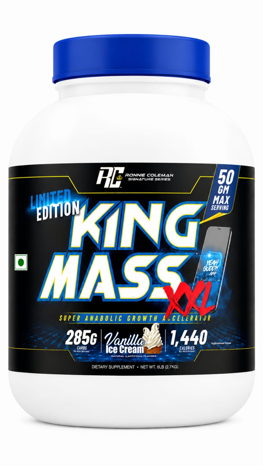 Ronnie Coleman Signature Series (RC) Limited Edition KING MASS XXL Super Anabolic Growth Accelerator – (6 lb / 2.7 kg)